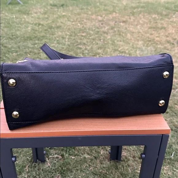 Michael Kors Hamilton Black Leather Satchel EUC - Picture 6 of 12